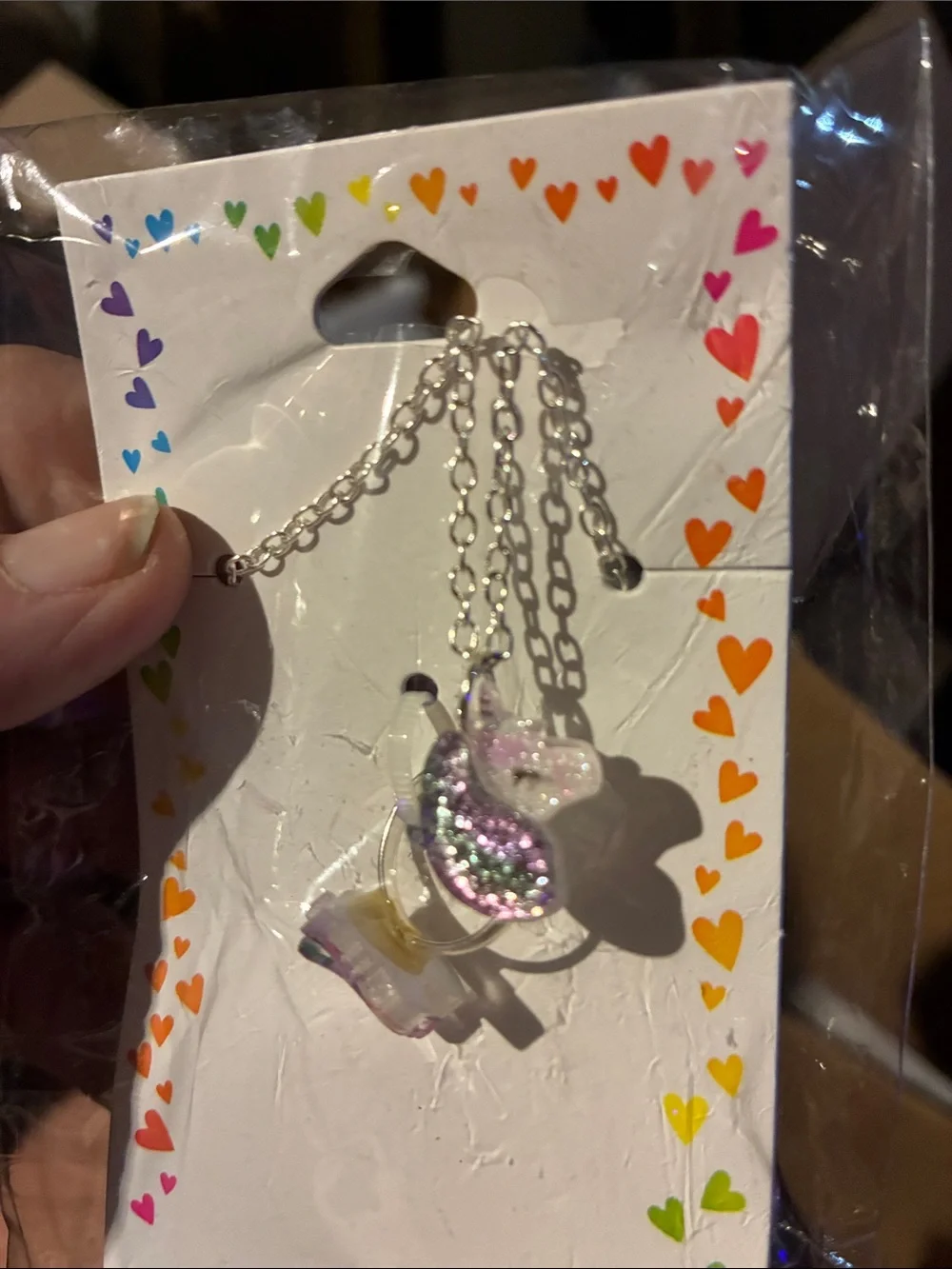 Claire's Rainbow Hair Clips & Unicorn Necklace Set
